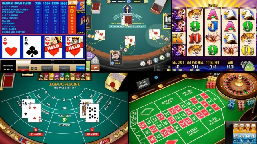 Tampilan permainan meja kartu di kasino CATUR777
